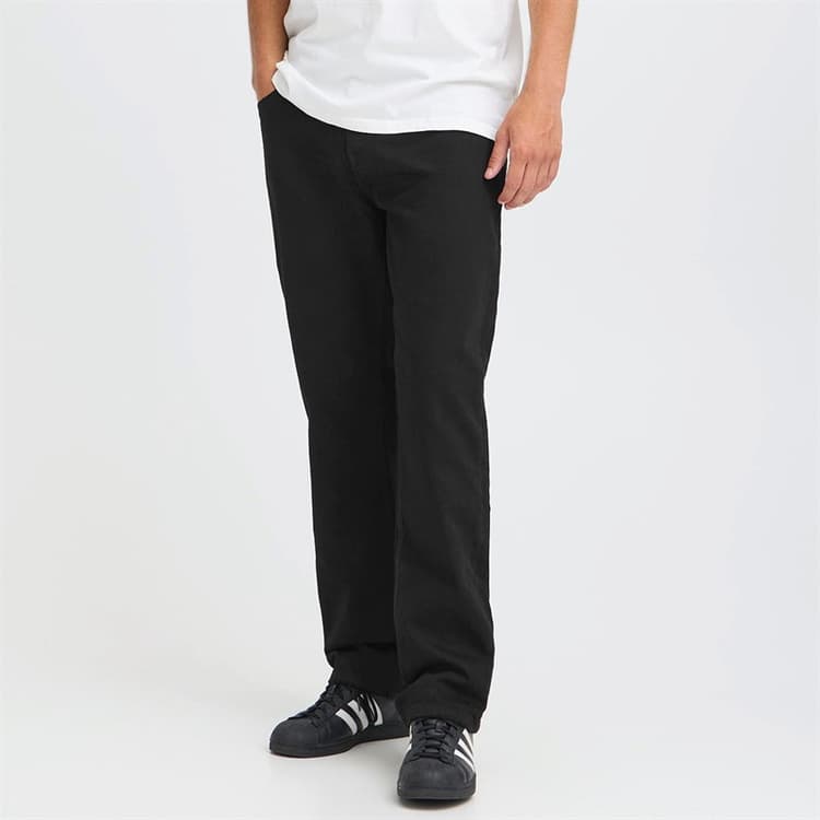 Solid Heren Denim Jeans Zwarte Denim