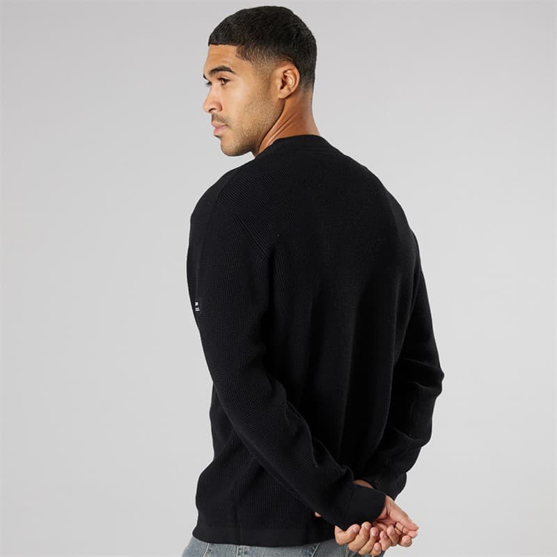 Solid Heren gebreide trui True Black - Afbeelding 2