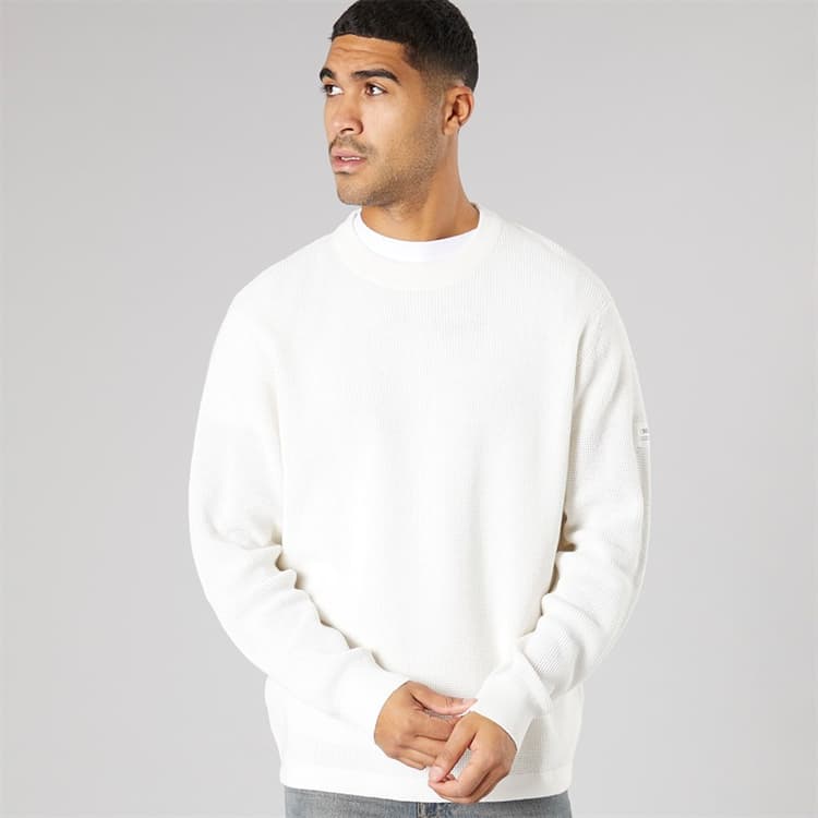 Solid Heren gebreide trui Off White