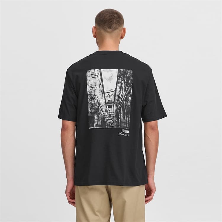 Solid Heren Bilop T-shirt True Black