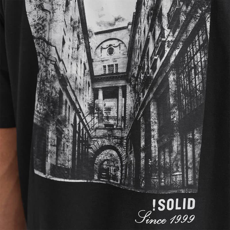 Solid Heren Bilop T-shirt True Black - Afbeelding 5