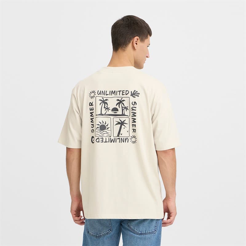 Solid Heren Daniel T-shirt Oatmeal - Afbeelding 1