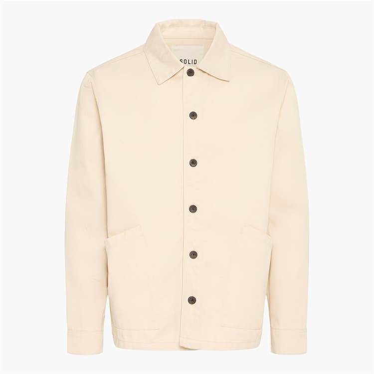 Solid Heren Ossie Overshirt Oatmeal