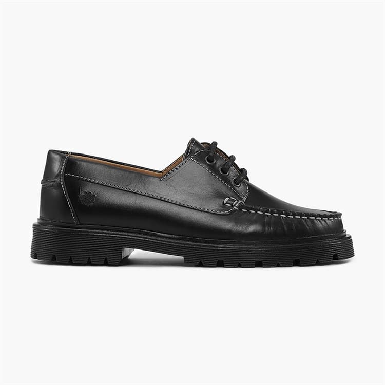 Playboy Footwear Dames Claudine Schoenen Black Leather/Zwart