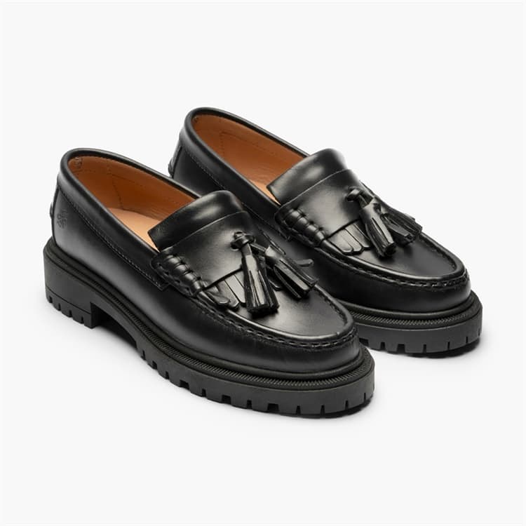 Playboy Footwear Dames Edith Instappers Black Leather