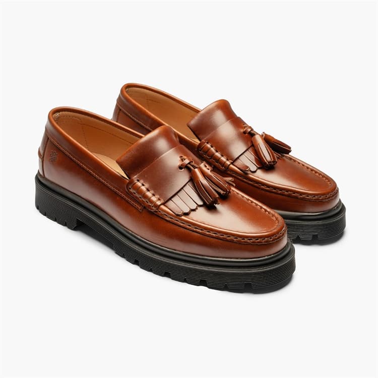Playboy Footwear Heren Baker Instappers Brandy Leather