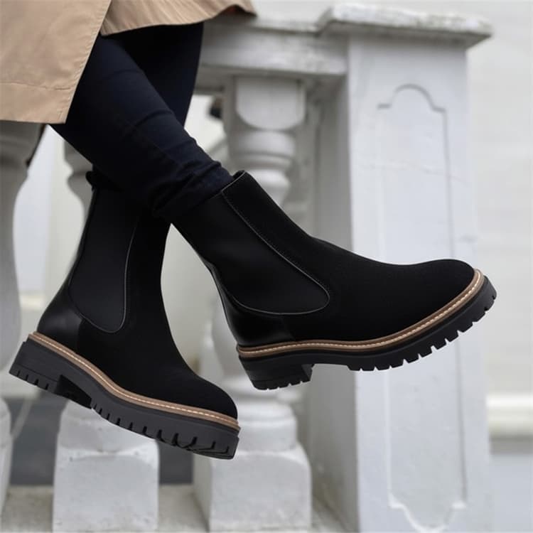 Copenhagen Shoes Dames Herfst 21 Suède Laarzen 001 Zwart