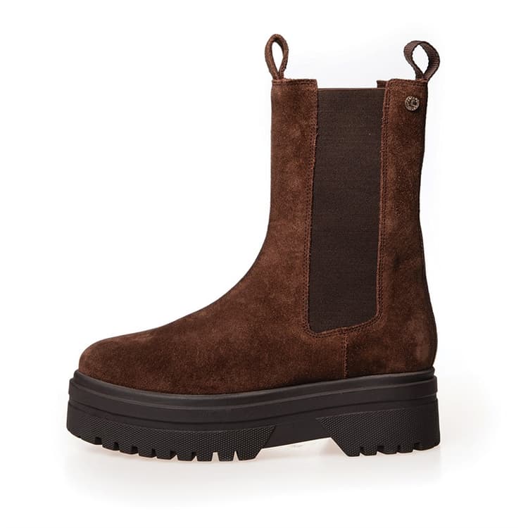 Copenhagen Shoes Dames Going Suede Copenhagen Laarzen 0035 Donkerbruin (Koffieboon)