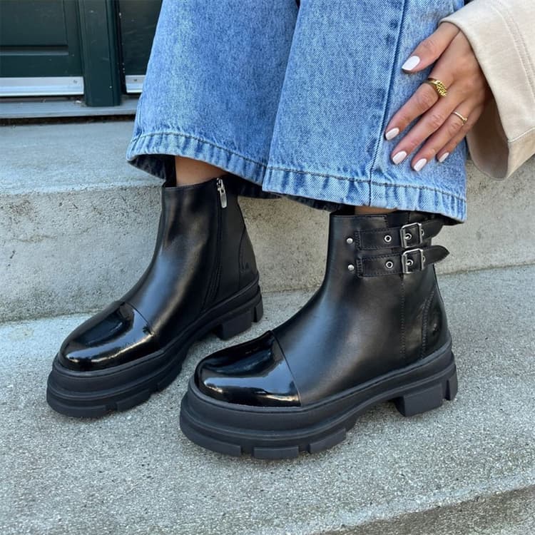 Copenhagen Shoes Dames Volg De Weg Laarzen 038 Black Patent