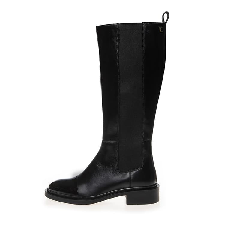 Copenhagen Shoes Dames De Liefde Laars Patent Teen Lange Laarzen 0001 Black