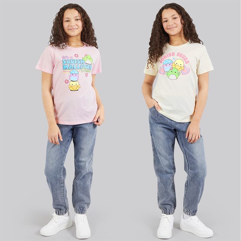 Squishmallows Meisjes Set van 2 T shirts Gardenia/Ballerina - Afbeelding 3