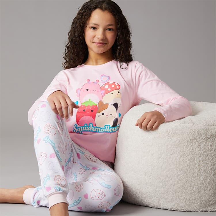 Squishmallows Meisjes pyjama set Ballerina/Wit