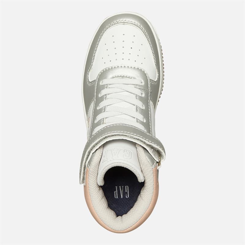 GAP Meisjes Boston Mid Sneakers Wit Zilver Roze - Afbeelding 4