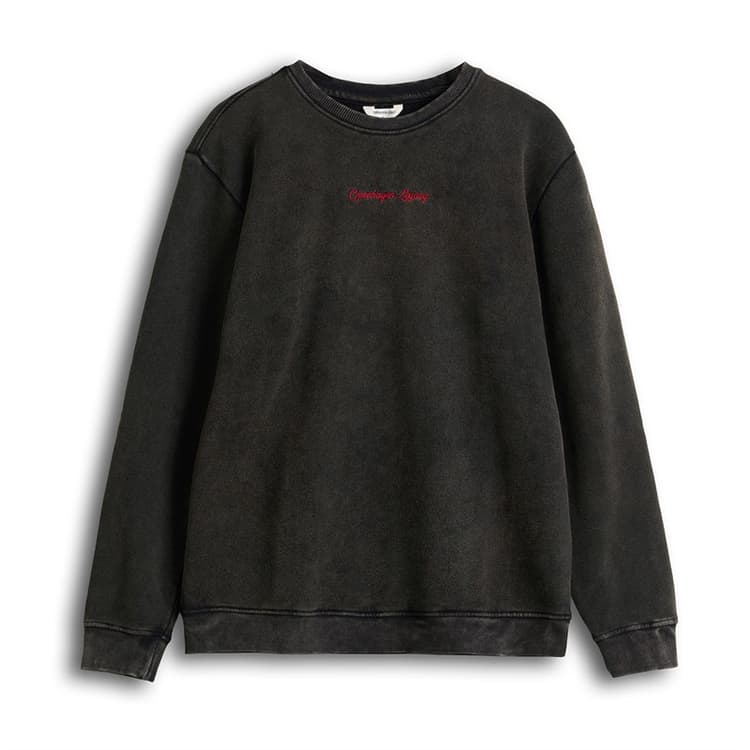 Copenhagen Legacy Heren Vintage Gewassen Oversized Sweater Dark Grey