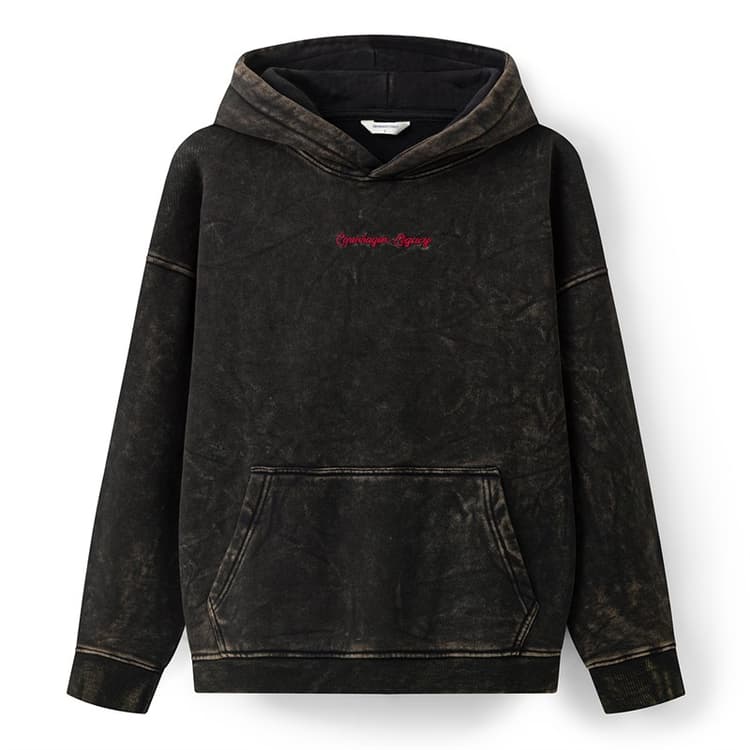 Copenhagen Legacy Heren Vintage Washed Oversized Hoodie Dark Grey