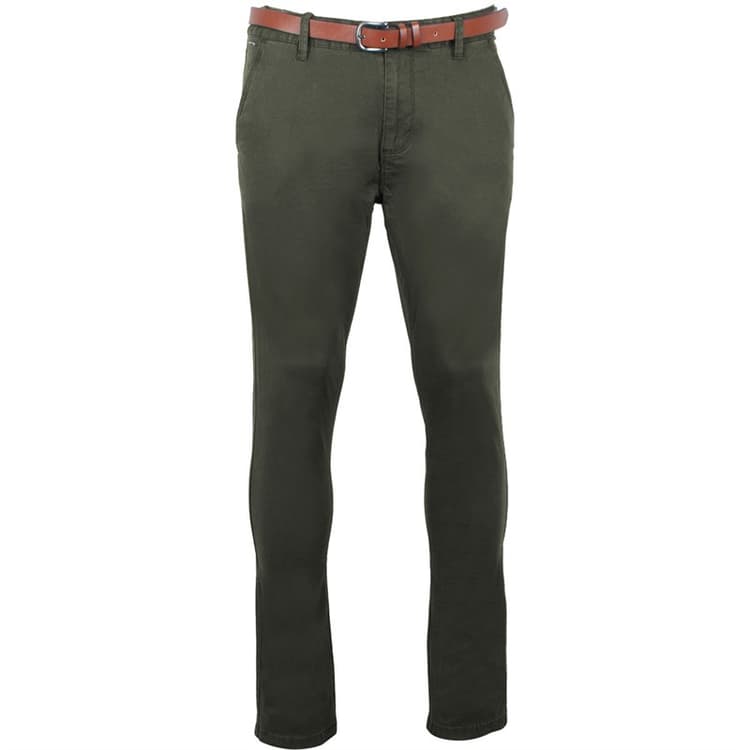 Indicode Heren Gower Chino's Legergroen