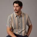 Indicode Heren Inrafko Korte Mouw Shirt Beige