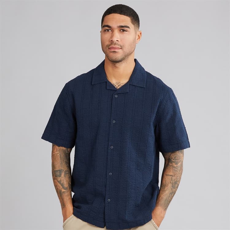 Indicode Heren Golven Shirt Sky Captain