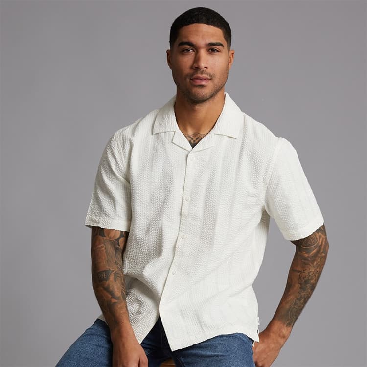 Indicode Heren Golven Shirt Vanilla Ice