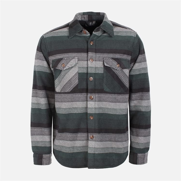 Indicode Heren Inlate Gewatteerd Overhemd Castor Gray