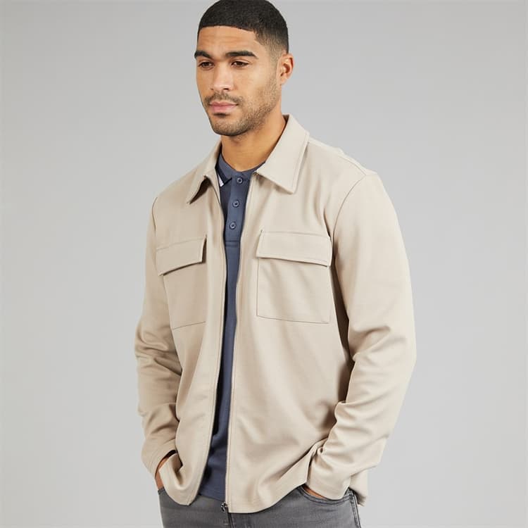 Indicode Heren Nello Rits Shirt Simply Taupe