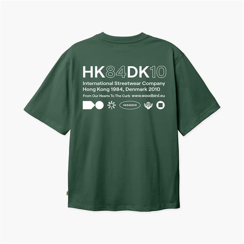 Woodbird Heren Baine HKDK T-shirt Dark Green - Afbeelding 1