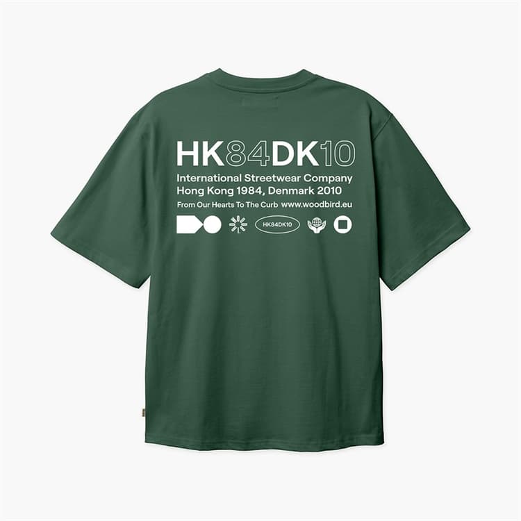 Woodbird Heren Baine HKDK T-shirt Dark Green