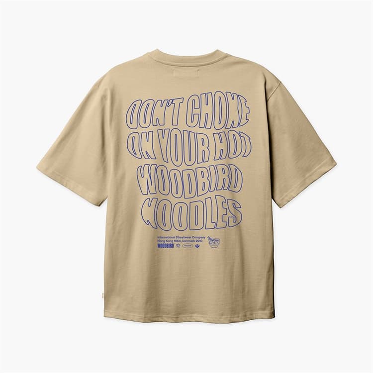 Woodbird Heren Baine Wobble T-shirt Sand