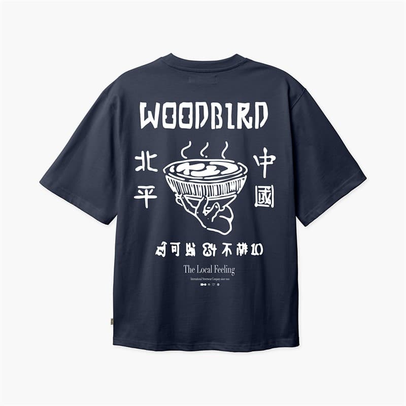 Woodbird Heren Baine Serve T-shirt Navy - Afbeelding 1