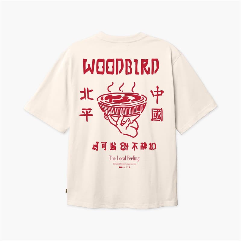 Woodbird Heren Baine Serve T-shirt Off White - Afbeelding 1