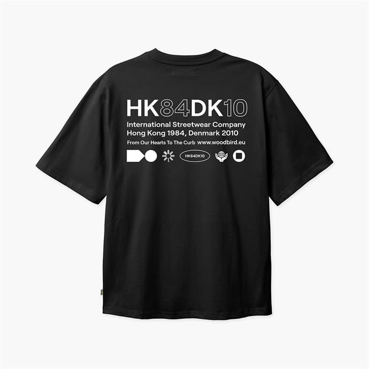 Woodbird Heren Baine HKDK T-shirt Zwart