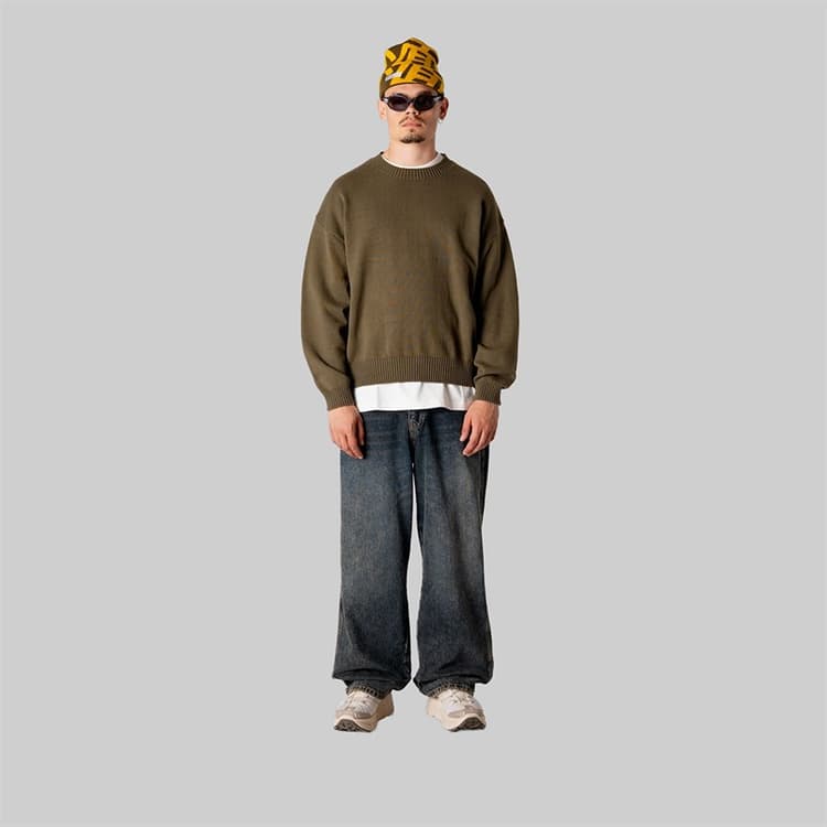 Woodbird Heren Kurt Art Crew Neck Sweatshirt Dark Brown