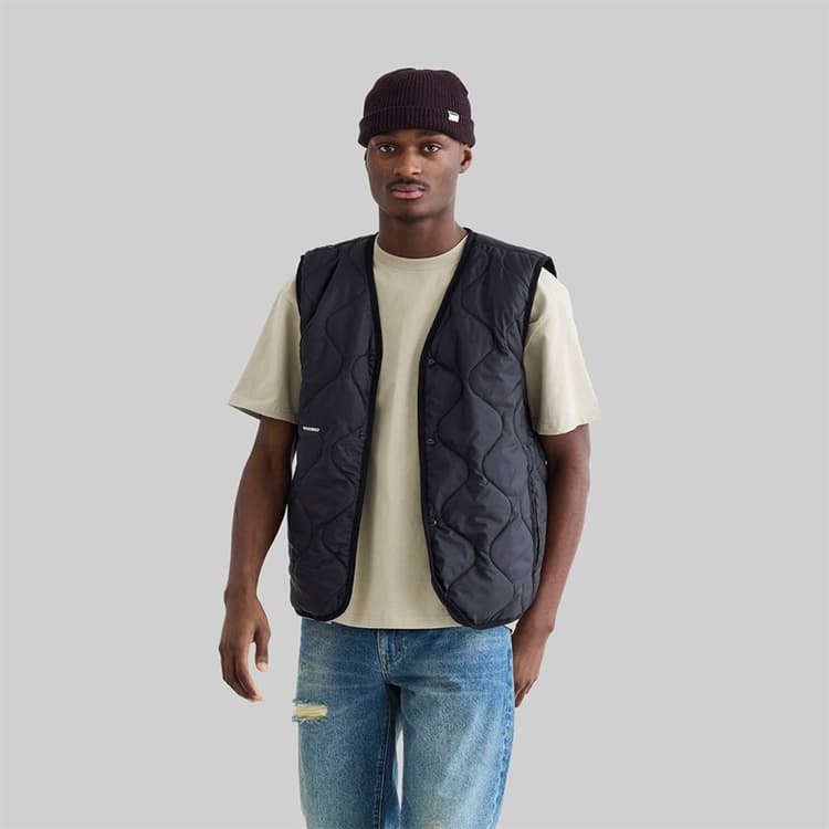 Woodbird Heren Trais Gewatteerd Vest Zwart