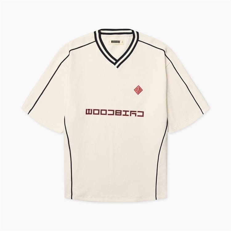 Woodbird Heren Beam 90s Sport T Shirt Off White