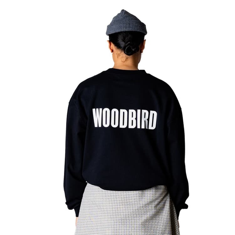 Woodbird Heren Joes Logo Lange Mouw T-shirt Zwart