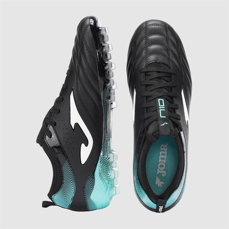 Joma Heren Numero-10 25 AG Kunstgras Voetbalschoenen Zwart/Turquoise - Afbeelding 4