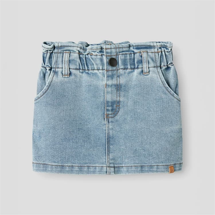 Lil' Atelier Meisjes Darlee Denim Rok Medium Blue Denim