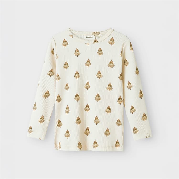 Lil' Atelier Meisjes Lavo Lange Mouwen T-shirt Pastel Parchment