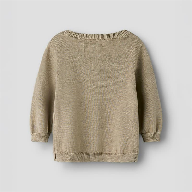 Lil' Atelier Kinderen Dundo Gebreide Vest Oxford Tan - Afbeelding 2