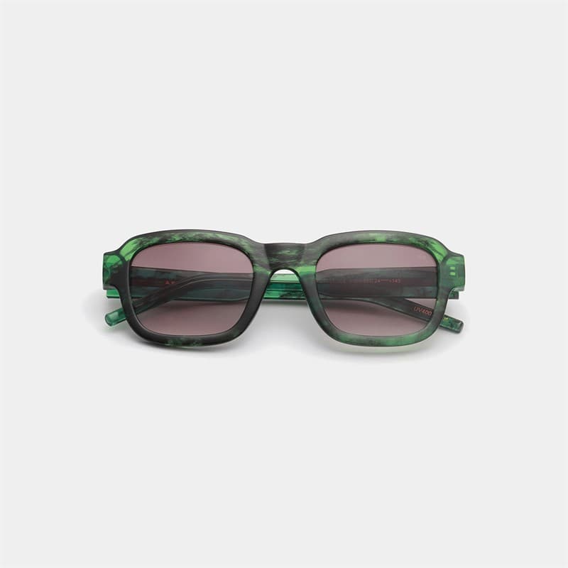 A Kjærbede Halo Zonnebrillen Green Marble Transparent - Afbeelding 2