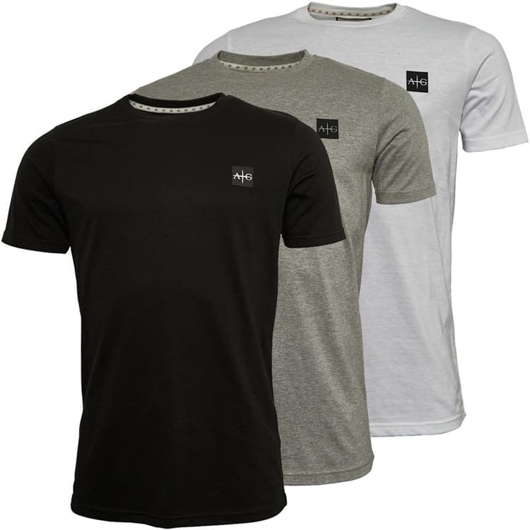 Avant Garde Heren Sawton T-shirts Drie-Pack Zwart/Wit/Grijs Melange