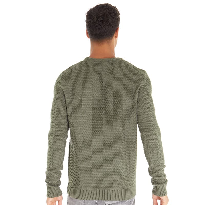 Avant Garde Trui met ronde hals voor Heren Olijf - Afbeelding 2