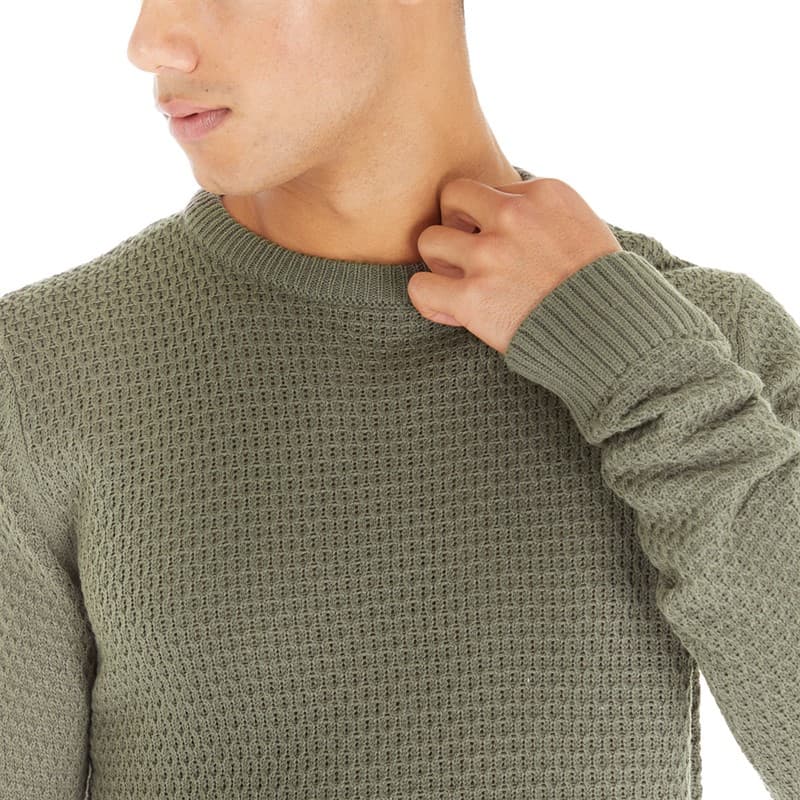 Avant Garde Trui met ronde hals voor Heren Olijf - Afbeelding 3