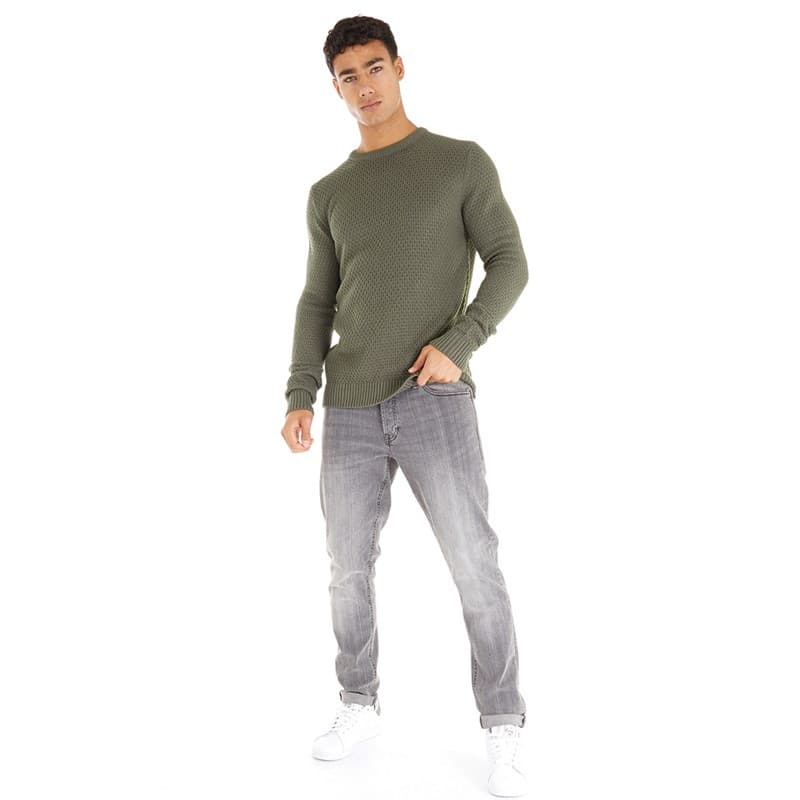 Avant Garde Trui met ronde hals voor Heren Olijf - Afbeelding 4