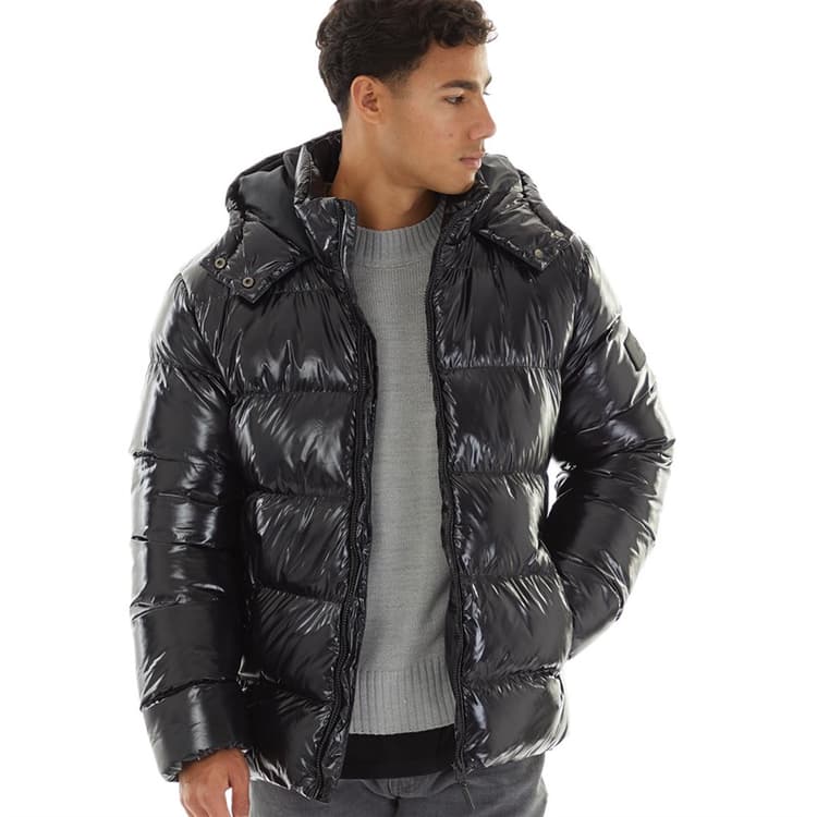 Avant Garde Heren Ammercy High Shine Puffer Jas Zwart