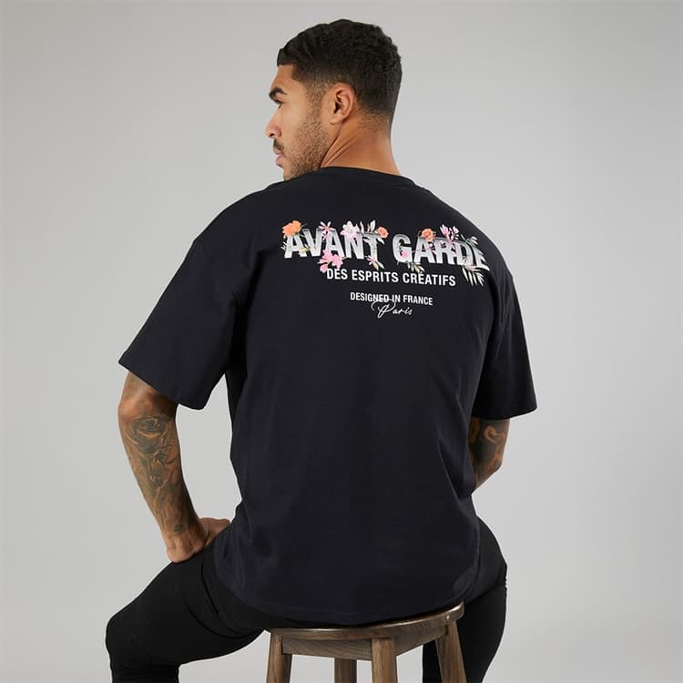 Avant Garde Heren Gradient T-shirts Zwart