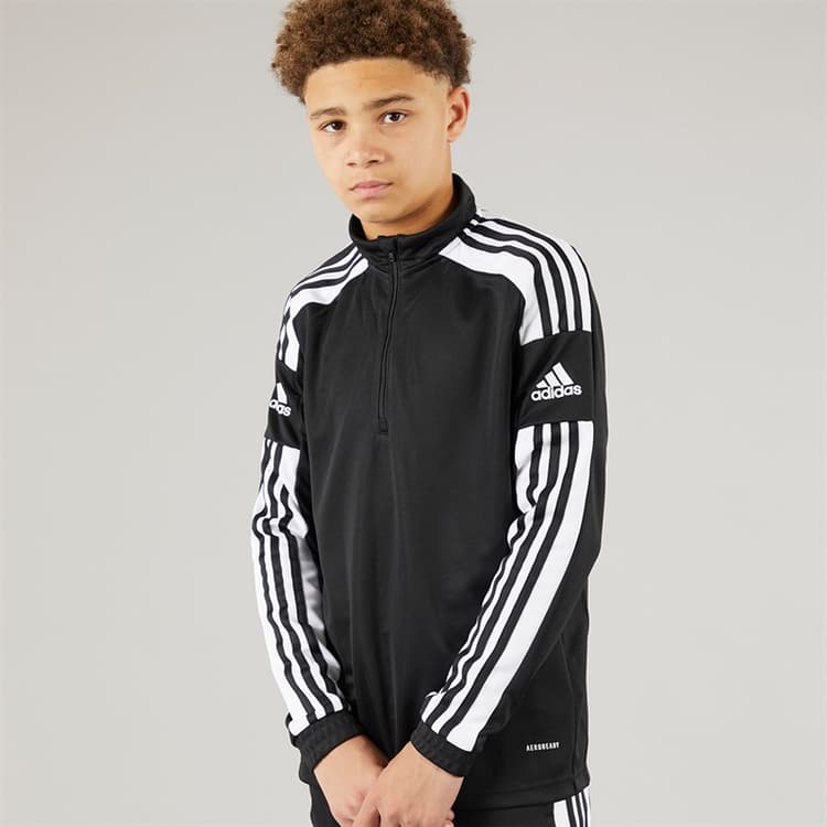 adidas Junior Squadra 21 1/4 Zip Training Top Zwart/Wit