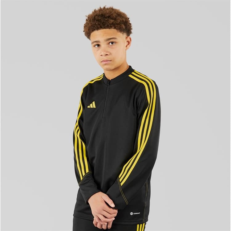 adidas Junioren Tiro 23 Club 1/4 Zip Training Top Zwart/Bright Yellow