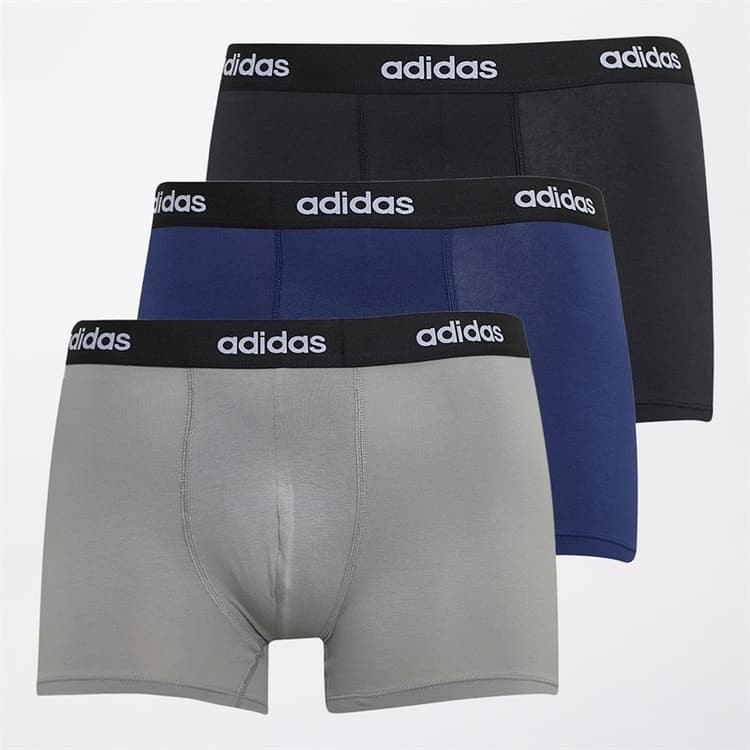 adidas Heren Micro Flex Katoen Drie Pack Boxershorts Zwart/Grijs/Navy