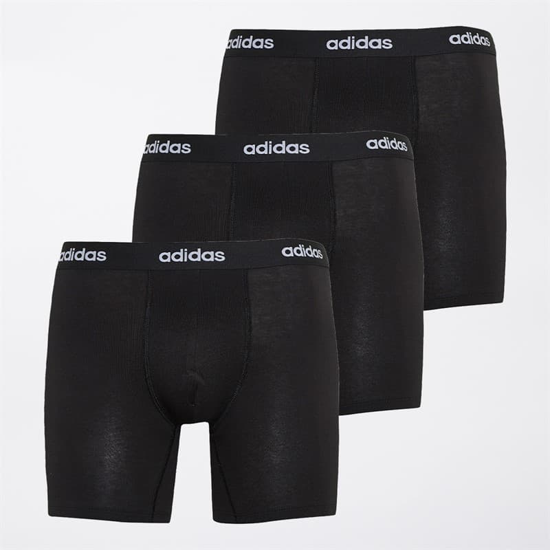 adidas Heren katoen stretch drie pak boxer briefs Zwart/Zwart/Zwart - Afbeelding 1